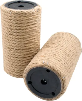 2 Pack Cat Scratching Posts Jute Rope Replacement Scratcher Refill Post for Cats Cube Tower Kittens Scratch Pole Perch Interactive Toys Carpeted Furniture Accessories Deterrent Tree 4.92 "