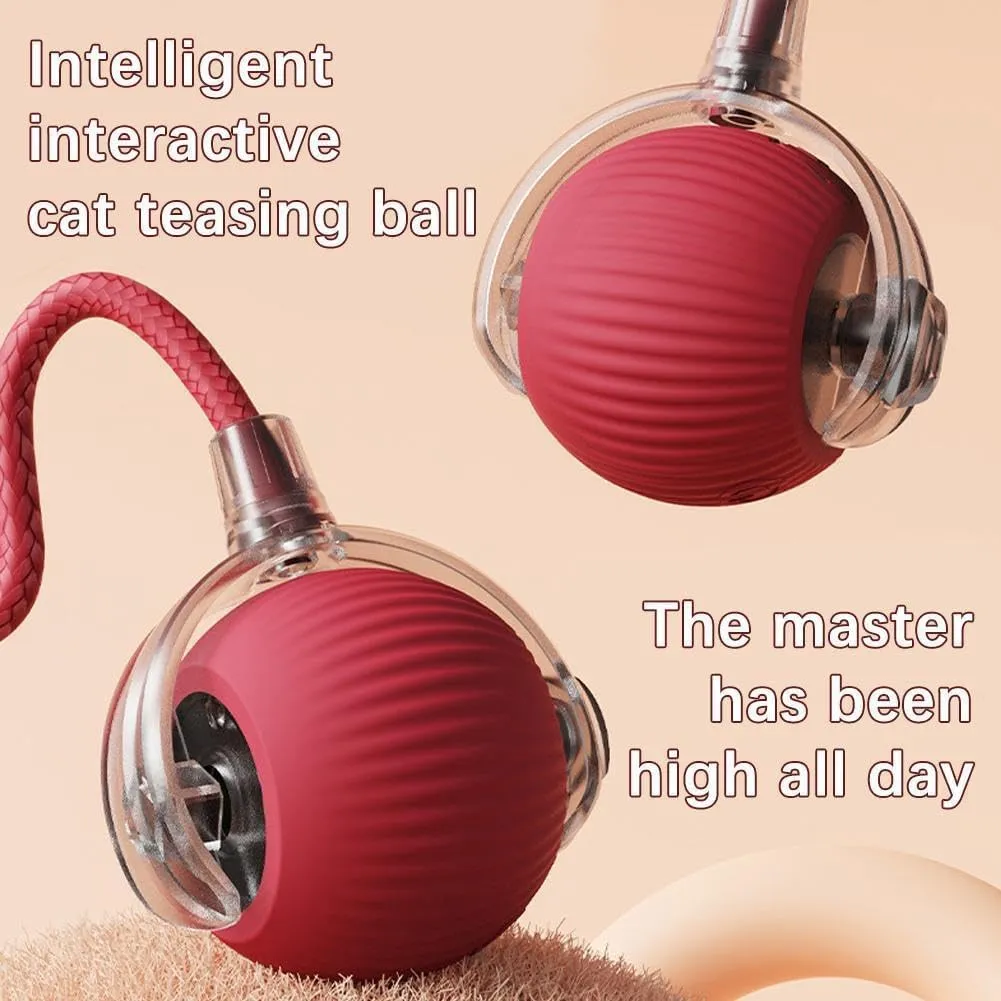 2 Packs Interactive Cat Toy,Electric DogBall Toy,Cat Toys For Indoor Cats,Chewie Viral Dog Ball,Adjustable Sports Rolling Toy,Electric Rolling Ball Christmas Birthday Gift for Pets.(Red&Green)