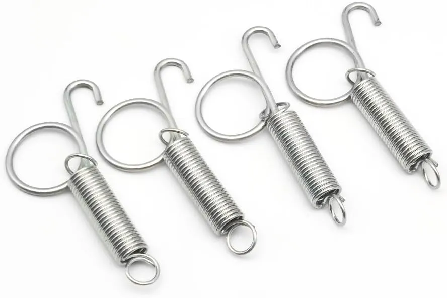 4 Pack Cage Door Spring Latch Hook Metal Finger Spring Latch Hooks Large Cages Lock for Fixing Rabbit Dog Cat Birds Guinea Pig Pet Small Animal Cage Door (Large)
