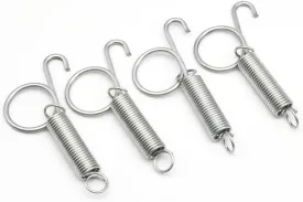 4 Pack Cage Door Spring Latch Hook Metal Finger Spring Latch Hooks Large Cages Lock for Fixing Rabbit Dog Cat Birds Guinea Pig Pet Small Animal Cage Door (Large)
