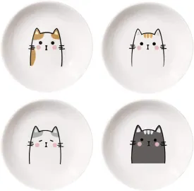 4pcs Ceramics Cat Dinner Relish Dishes Seasoning Dishes Dipping Appetizer Plates