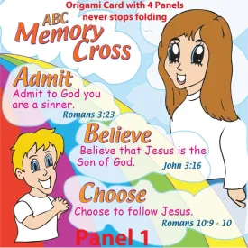 ABC Memory Cross Gospel Tracts for Children  24-Pack  Interactive Origami Design  Teach Children Salvation Through Admit, Believe, Choose