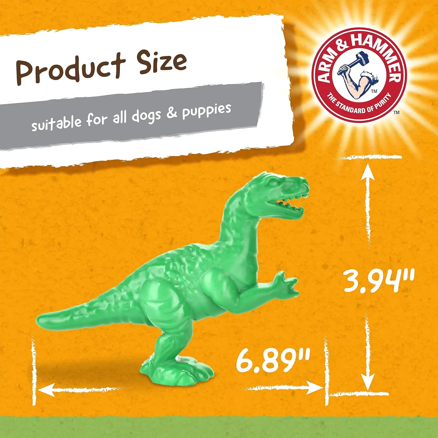 Arm & Hammer for Pets Nubbies Dental Toys T-Rex Dental Chew Toy for Dogs Best Dog Chew Toy for Moderate Chewers Reduces Plaque & Tartar Buildup Without Brushing, Mint Flavor (Pack of 24)