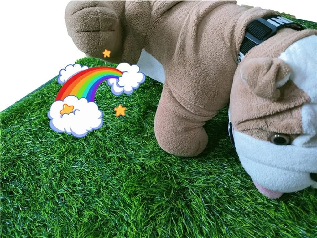 Artificial Grass Turf Tile Artificial Grass for Pets, Indoor Outdoor Dog Potty Training Grass, Waterproof Synthetic Fake Grass for Easy Cleaning (Size : 46x58.5cm)