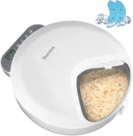 Automatic Cat Feeder Wet Food, 4 Meal Cordless Automatic Pet Feeder, Pet Fresh Food Refrigerated Container with 2 Ice Packs, Fresh Cat Foods Dispenser, Wet Foods Auto Feeder with Programmable Timer