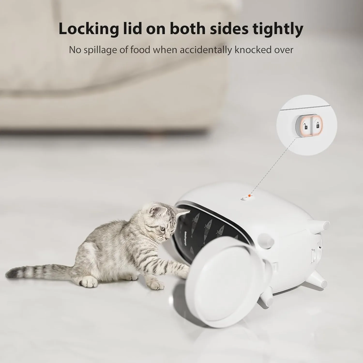 Automatic Cat Feeders, 3L Timed Cat Dry Food Dispenser, Auto Dog Feeder with 10s Voice Recorder, Automatic Pet Feeder Dual Power Supply, Pet Food Dispenser for Cats and Small Dogs