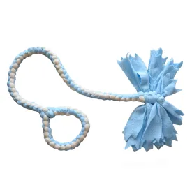 Baba&Nana Braided Fleece Dog Tug Toy, Assorted Colors Dog Rope Toy with Ball, Interactive Tug of War Dog Toy for Large & Medium & Agility Dogs (Blue)