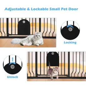 Baby Gate for Stairs with Cat Door - Baby Gate with Pet Door Auto Close 29.5"-48.5" Metal Dog Gate with Cat Door for Doorway/Stairs/House/Walk Through with Includes 2 Extension Pieces and 4 Wall Cups