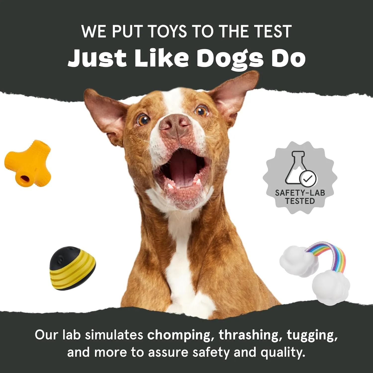 Barkbox Super Chewer Tough Dog Chew Toys for Aggressive Chewers, Dental Stimulating (Chopper - Large)