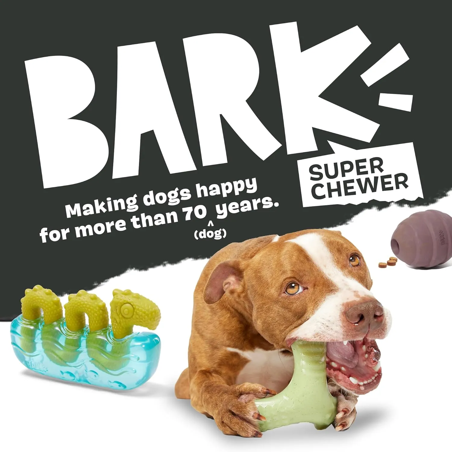 Barkbox Super Chewer Tough Dog Chew Toys for Aggressive Chewers, Dental Stimulating (Chopper - Large)
