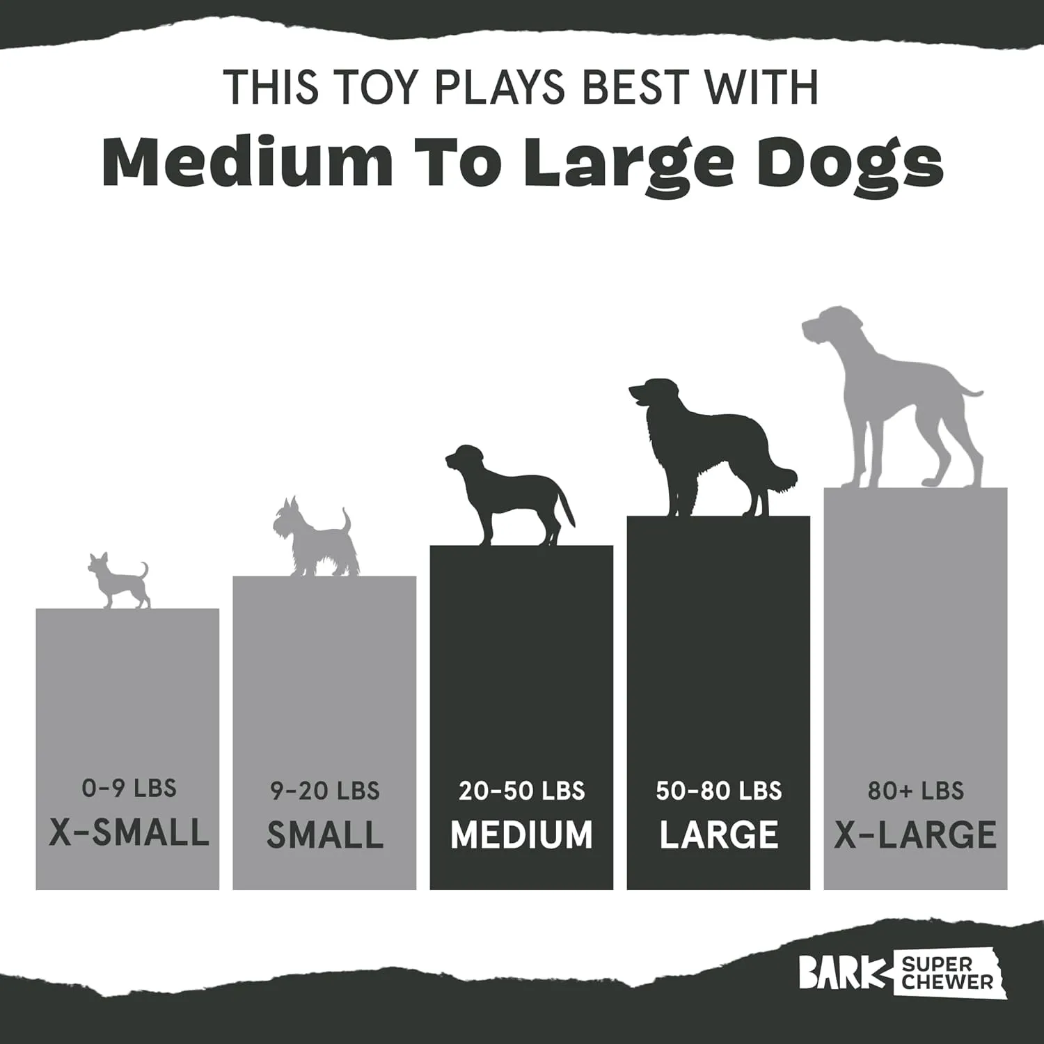 Barkbox Super Chewer Tough Dog Chew Toys for Aggressive Chewers, Dental Stimulating (Chopper - Large)