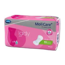 Bladder Control Pad MoliCare® Premium Lady Pads 4-1/2 X 10-1/2 Inch Light Absorbency Polymer Core One Size Fits Most - Hartmann  Mfr# 168634