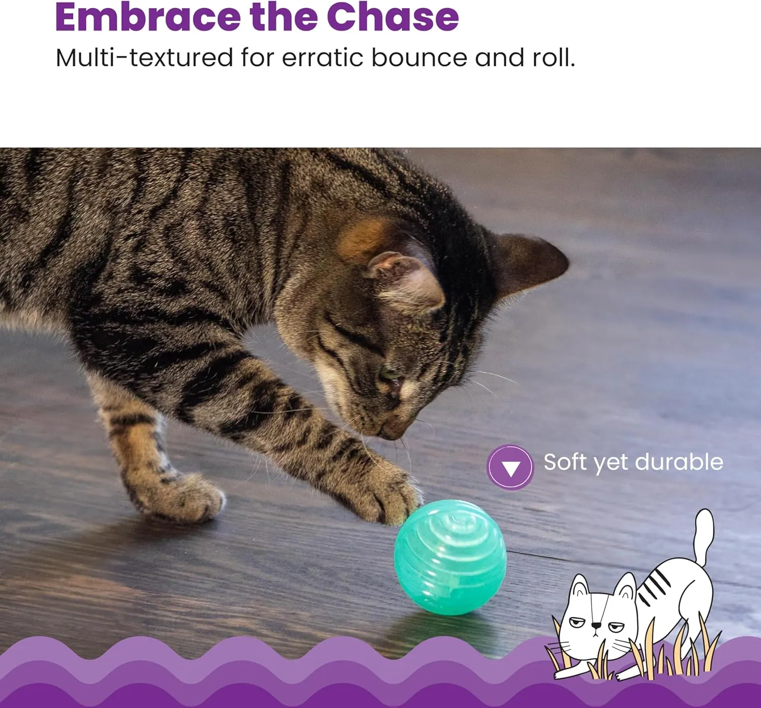 Catstages Ball Treat Stuffer Interactive Cat Toy, Green