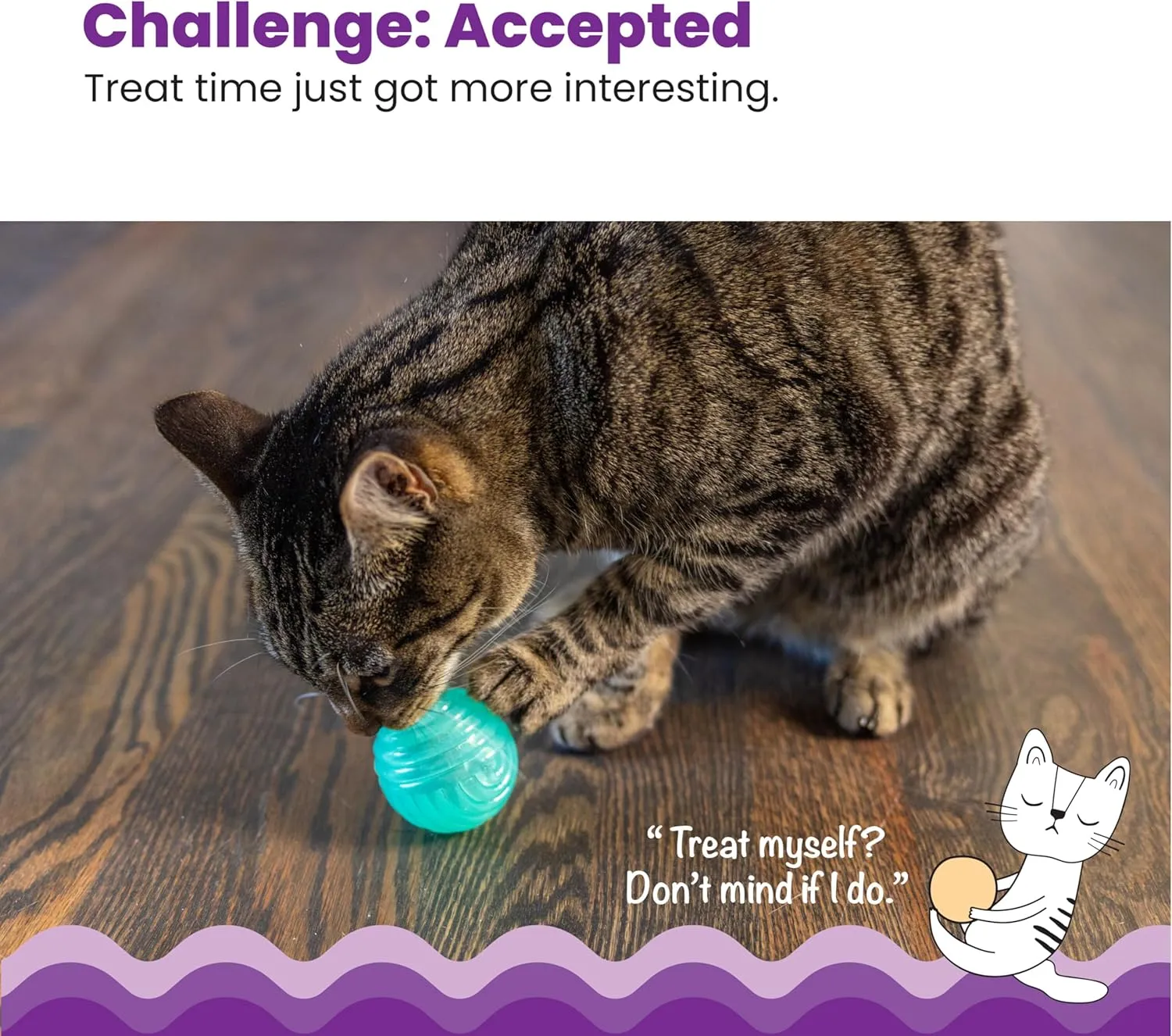 Catstages Ball Treat Stuffer Interactive Cat Toy, Green