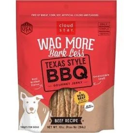 Cloud Star Wag More Bark Less Texas Style BBQ Beef Grilled Jerky Dog Jerky Treats - 10 oz Bag