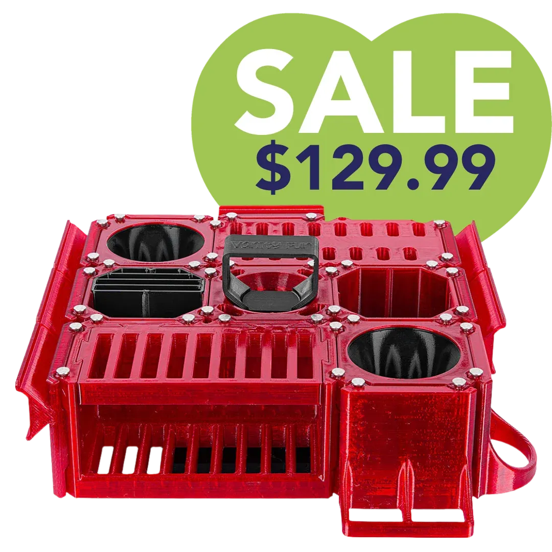 Custom Cube Tool Caddy Jolly Red by Vanity Fur