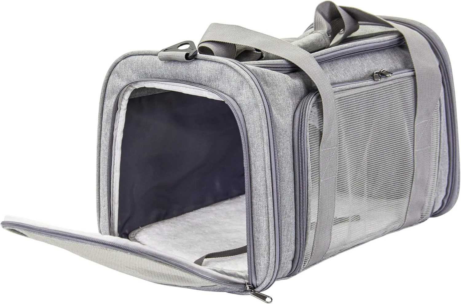 dbest products Pet Smart Cart Carrier Sport, Grey, Soft Sided Collapsible Folding Travel Bag, Dog Cat Airline Approved Tote Luggage Backpack