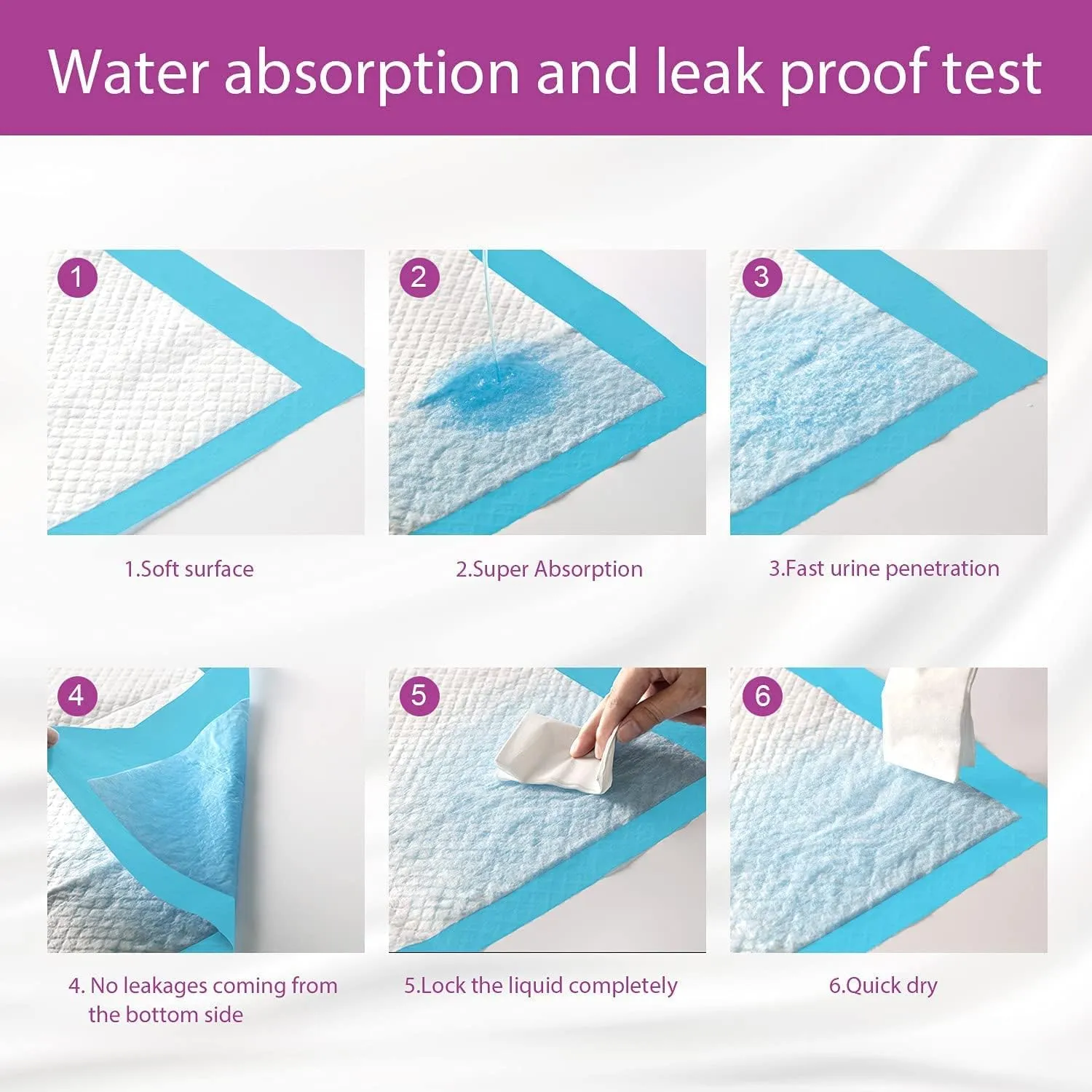 Dog Training Pad ,Puppy Pads, Pet Pee pad ,Regular Super Absorbent Quilted Puppy Pad with 10 Units, Blue, PP1