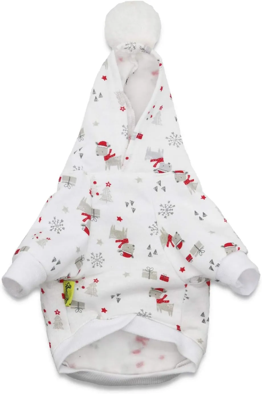 DroolingDog Small Dog Christmas Hoodies Fleece Warm Outfits for Dogs Christmas Sweater Xmas Hoodie for Small Dogs Christmas Sweatshrit Rudolph Reindeer Pattern with Leash Hole