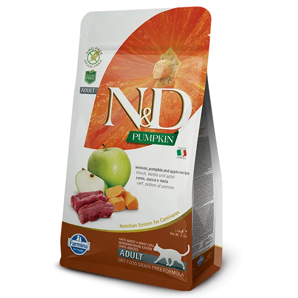 Farmina N&D Pumpkin Feline Venison, Pumpkin & Apple Adult Dry Cat Food