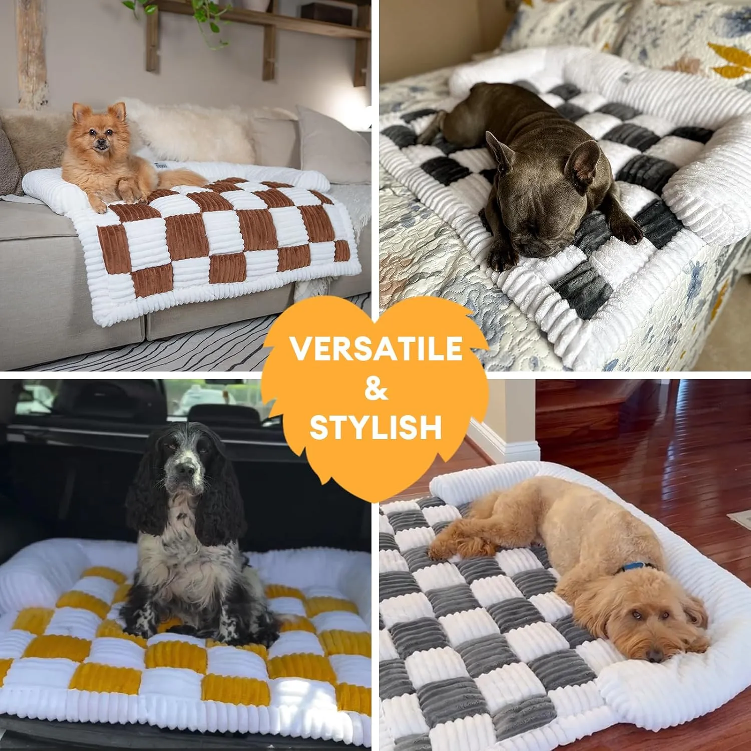 FUNNY FUZZY Pet Couch Covers for Sofa, Large Dog Couch Cover Protector Plush Pet Bed Mat for Furniture Protector, X-Large. Muted Grey