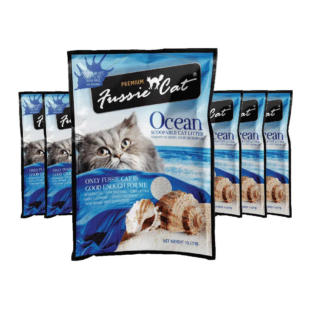 Fussie Cat Bentonite Litter Ocean 10L