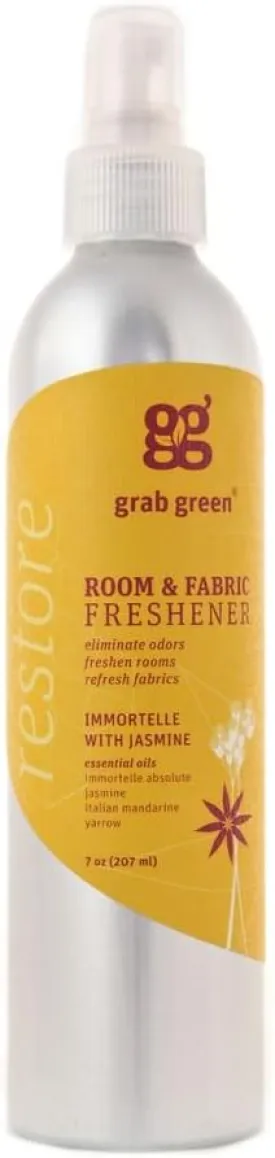 Grab Green Natural Room & Fabric Freshener, Phthalate-Free, Immortelle with Jasmine, 7 Ounce Bottle