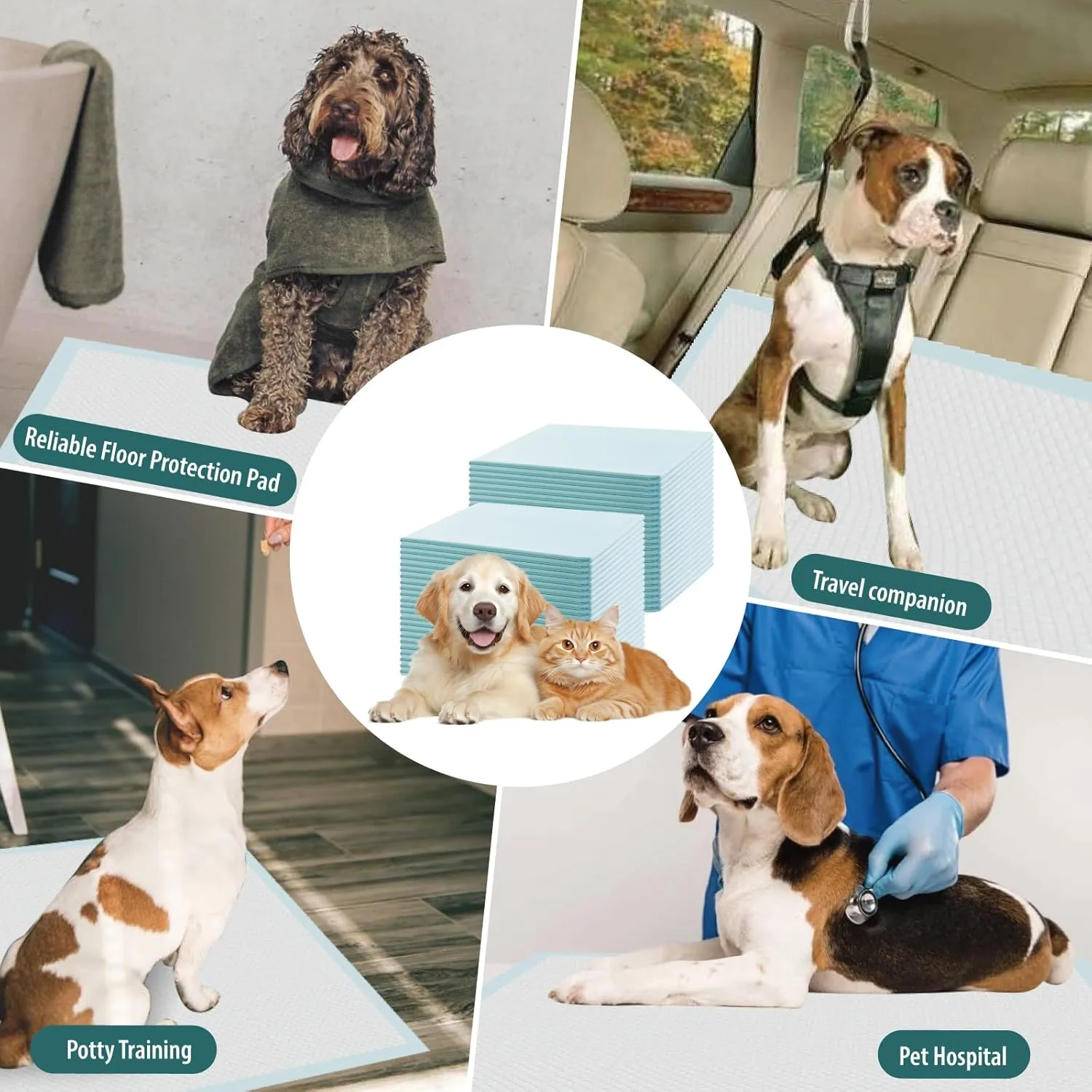 GWT Puppy Pads 40 Count, X-Large 5-Layer Pee Pads for Dogs Leak-Proof Quick-Dry Design,Potty Training Underpads for All Pets
