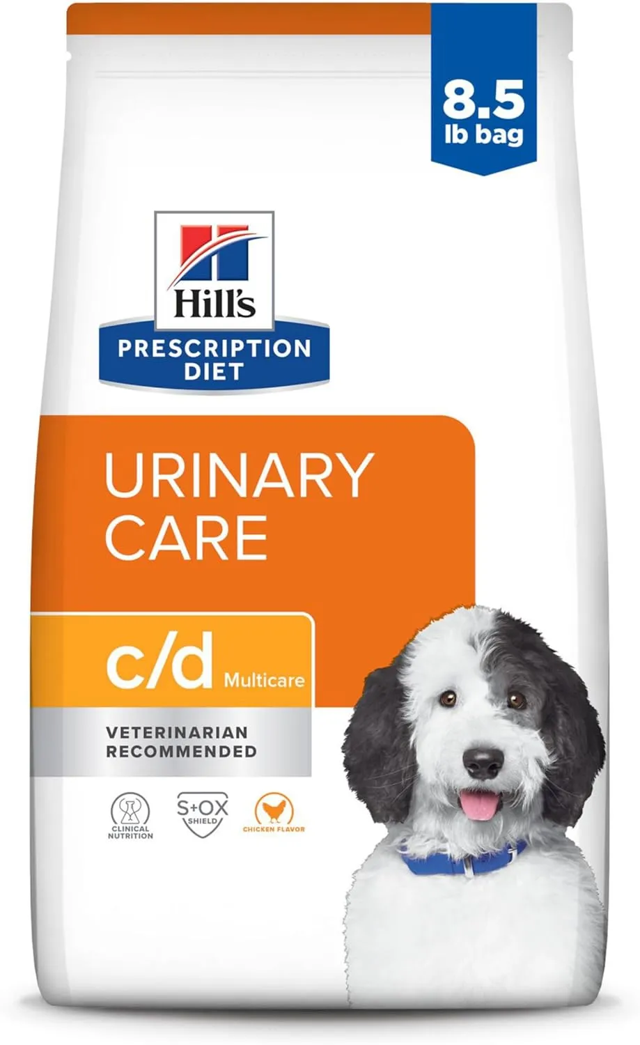 Hill's Prescription Diet c/d Multicare Urinary Care Chicken Flavor Dry Dog Food, Veterinary Diet, 8.5 lb. Bag