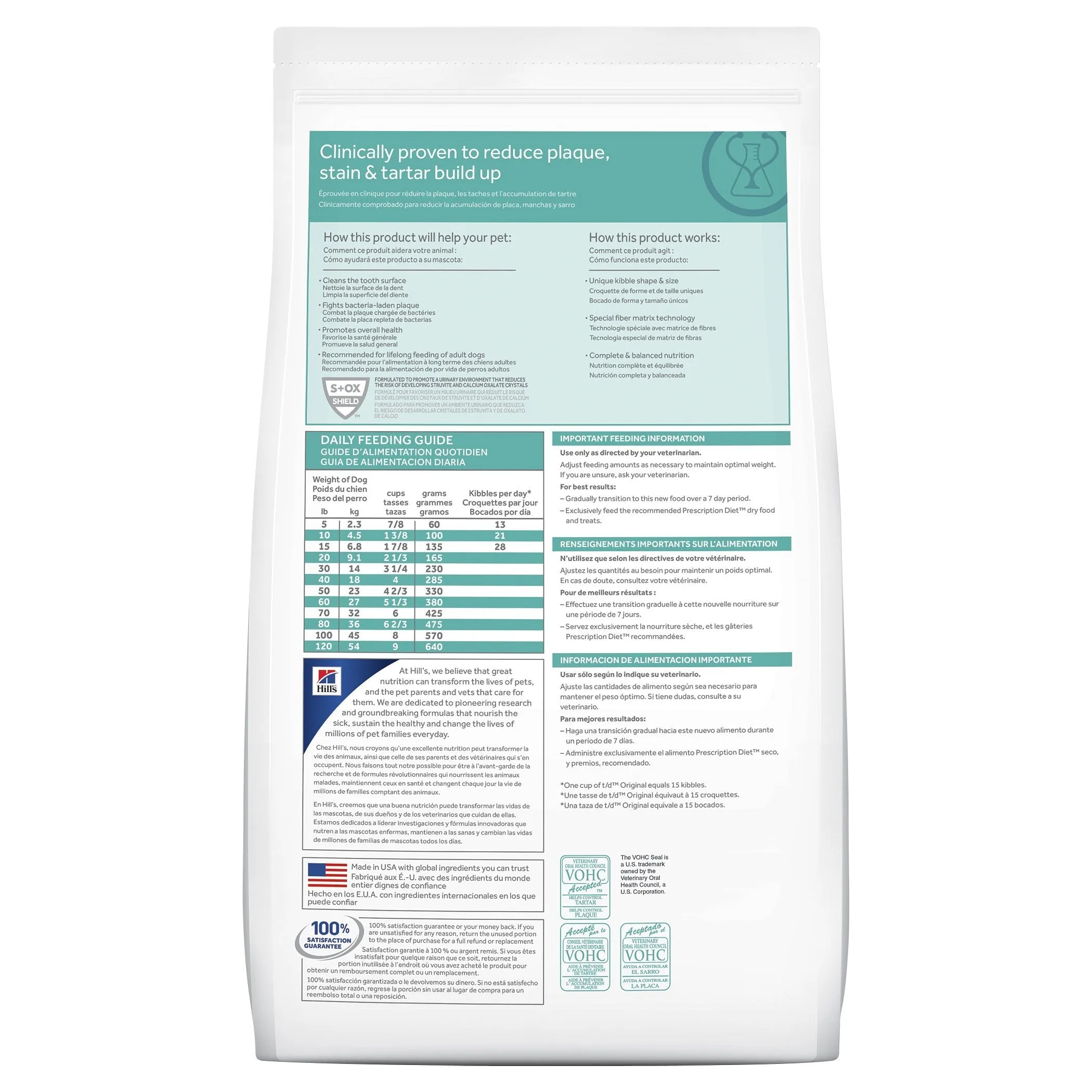 Hills Prescription Diet Dog t/d Dental Care Dry Food 11.3kg