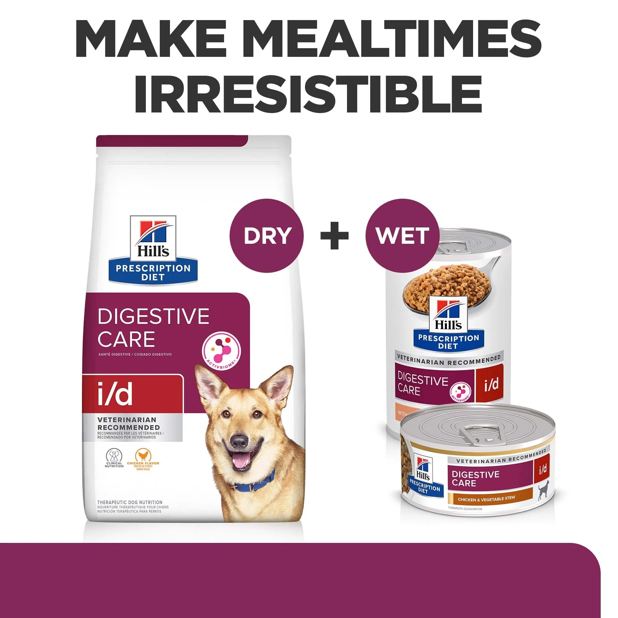 Hill's Prescription Diet i/d Digestive Care Chicken & Vegetable Stew Canned Dog Food 156g x 24