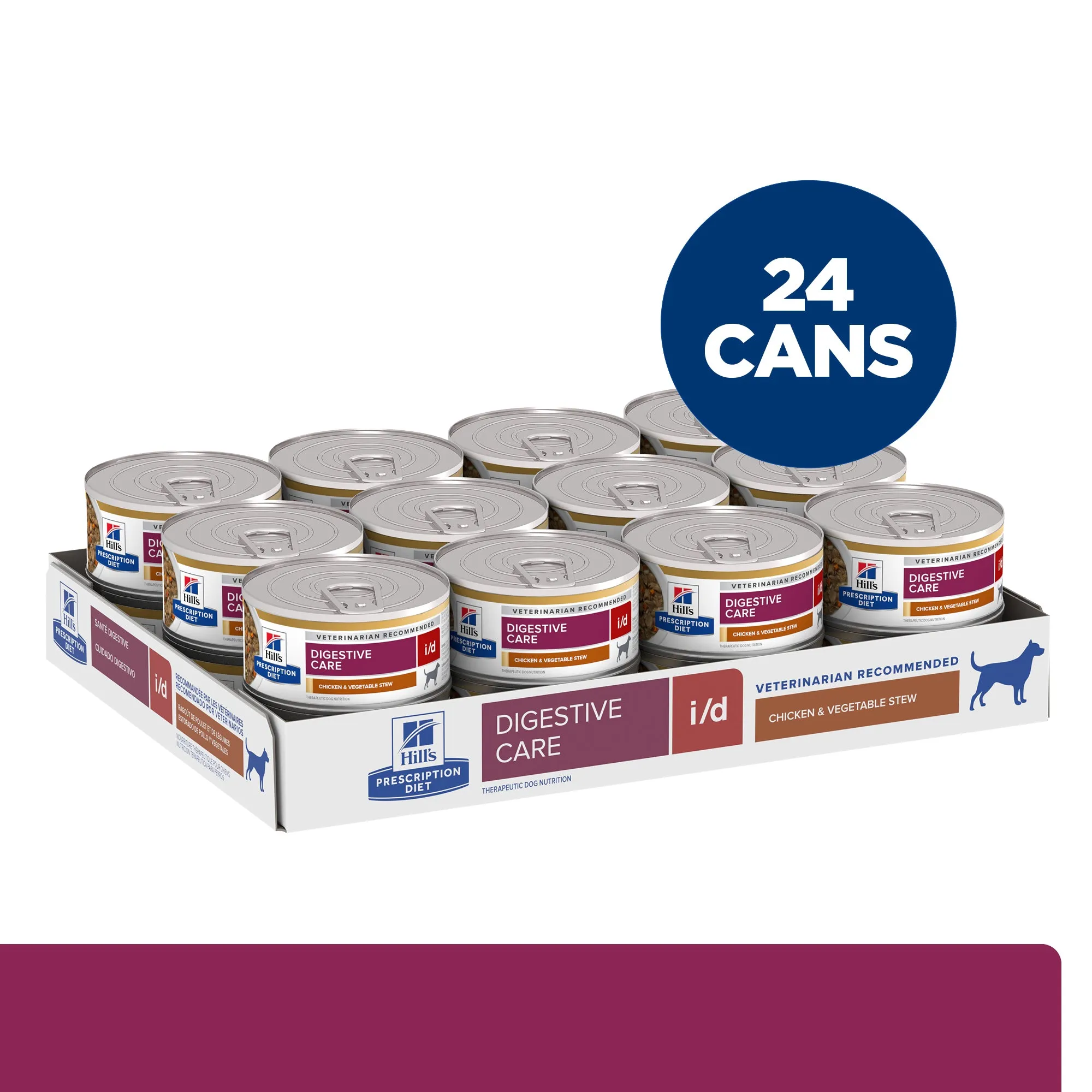 Hill's Prescription Diet i/d Digestive Care Chicken & Vegetable Stew Canned Dog Food 156g x 24