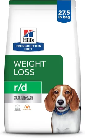 Hill's Prescription Diet r/d Weight Loss Chicken Flavor Dry Dog Food, Veterinary Diet, 27.5 lb. Bag