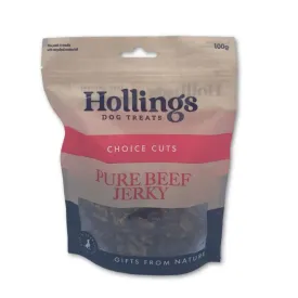 Hollings Pure Beef Jerky Natural Dog Treats 8 x 100g Packs