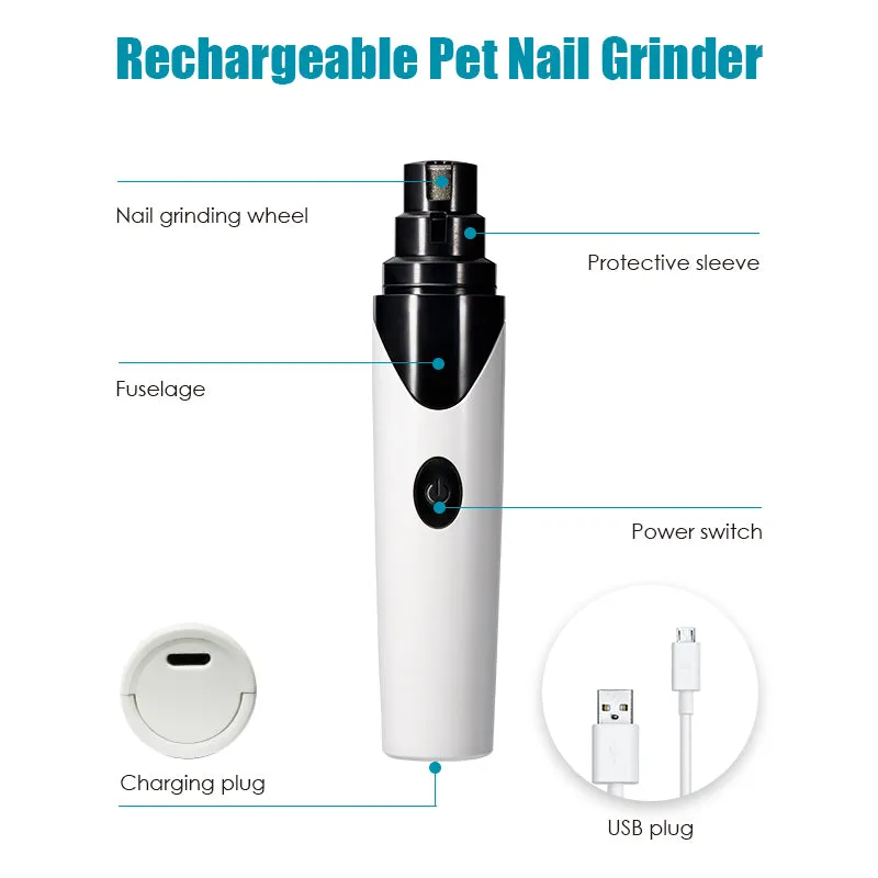 HTPS Rechargeable Low Noise & Low Vibration Dog & Cat Nail Grinder