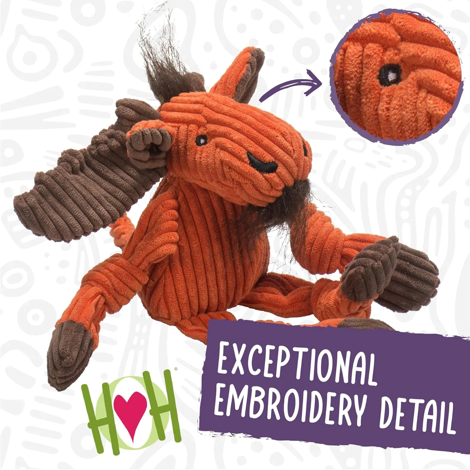 HuggleHounds Knotties Plush Dog Toy- Squeaky Interactive Puppy Toys- Soft Yet Tough, Reinforced, Durable Stuffed Pet plush Toy for All Breeds and Ages- for Small and Medium Dogs- Small Frog.