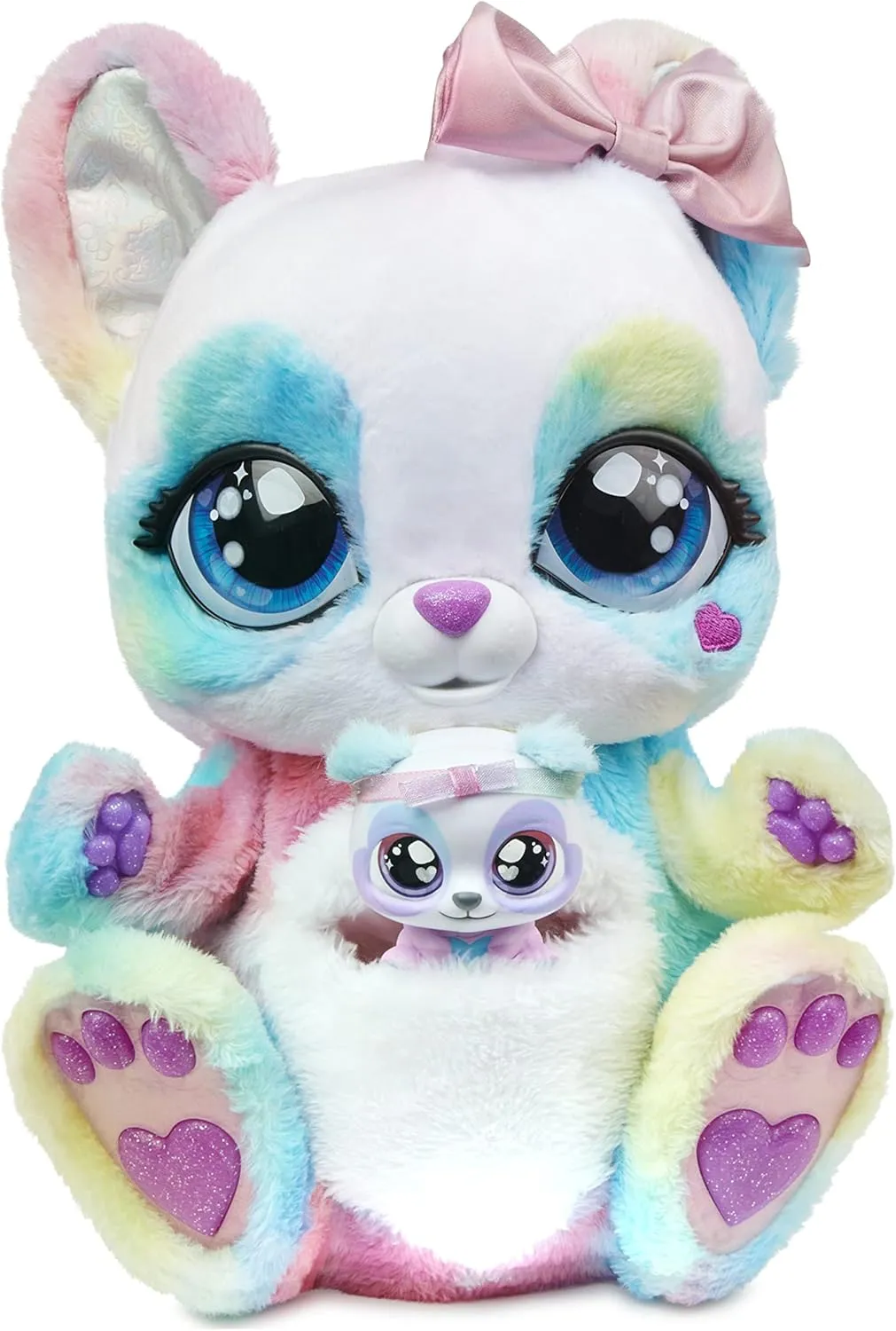 Interactive Rainbow Plush Toy and Baby with Bonus Bows, Over 150 Sounds & Actions, Kids Toys for Girls Ages 5 and up