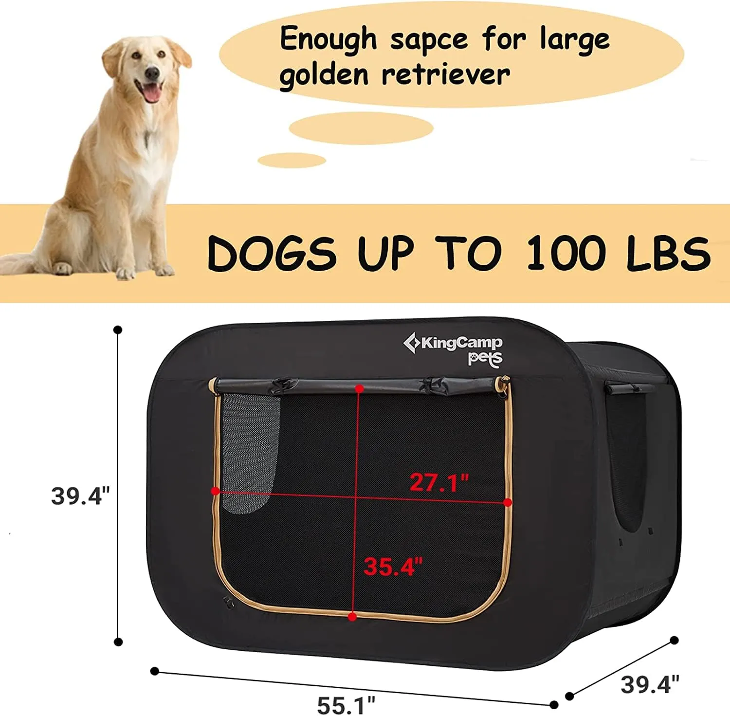 KingCamp PETS Pop Up Pet Tent- XXL