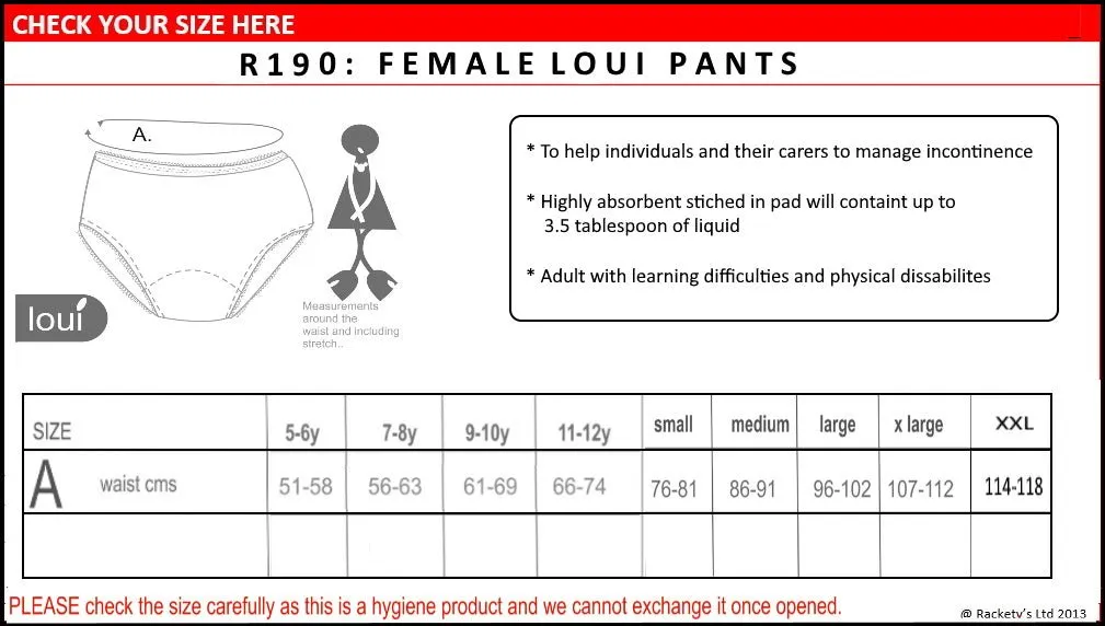 Ladies Incontinence Pants - Medium ( Pack of 2)