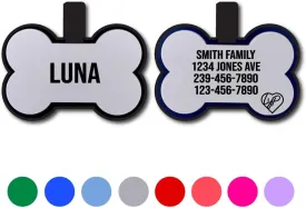 LYP Soundless Bone Pet ID Tag - Love Your Pets Largest Line of Silicone Dog ID Tags - No More Jingling Pet Tags -Durable - Never Fades  Personalized, Deep Engraved Silicone Dog Tag (1 Tag, Grey)