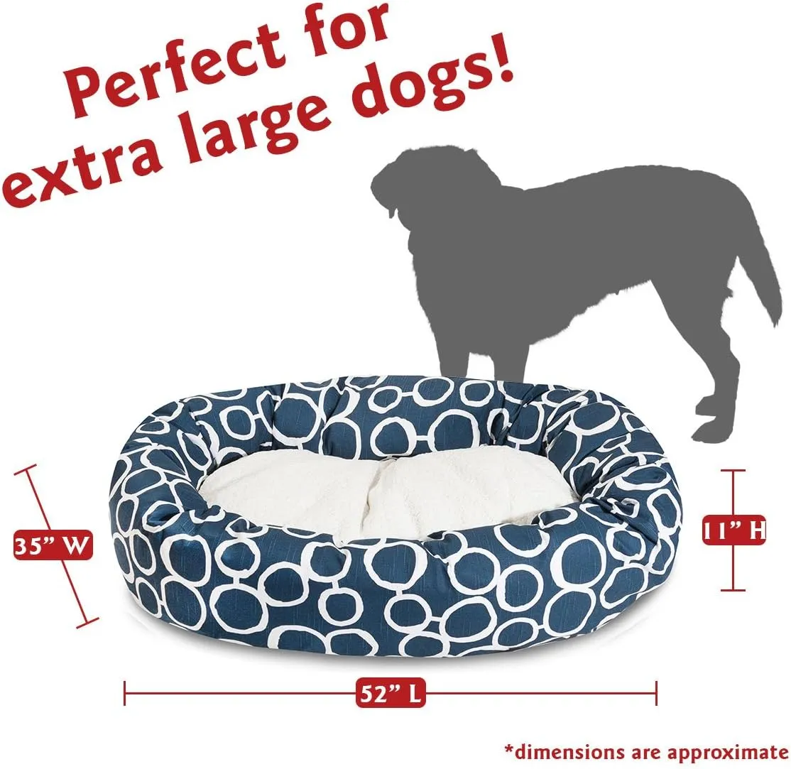 Majestic Pet 52" Fusion Navy Sherpa Bagel Bed
