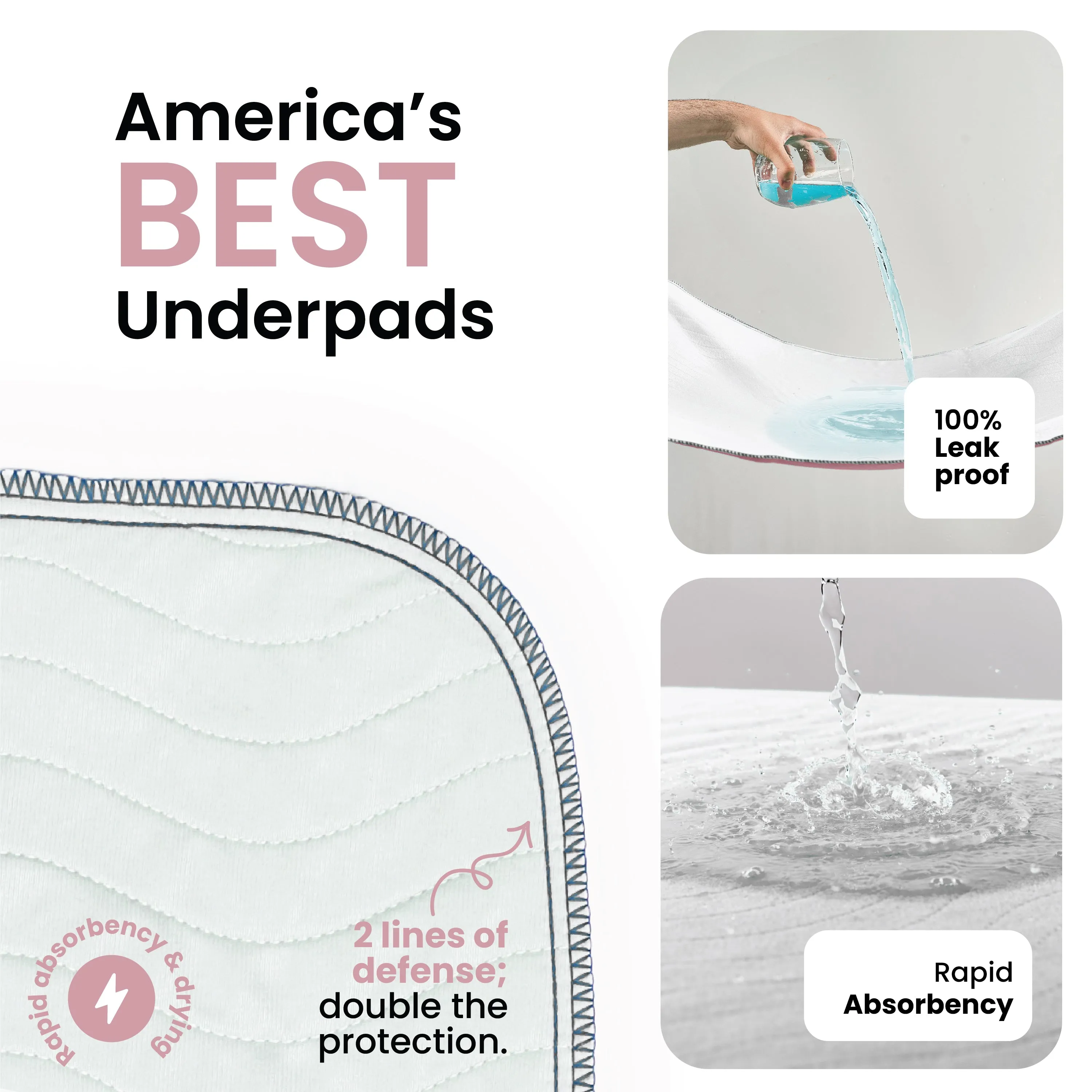 Medium - 34"x36" Washable Underpads
