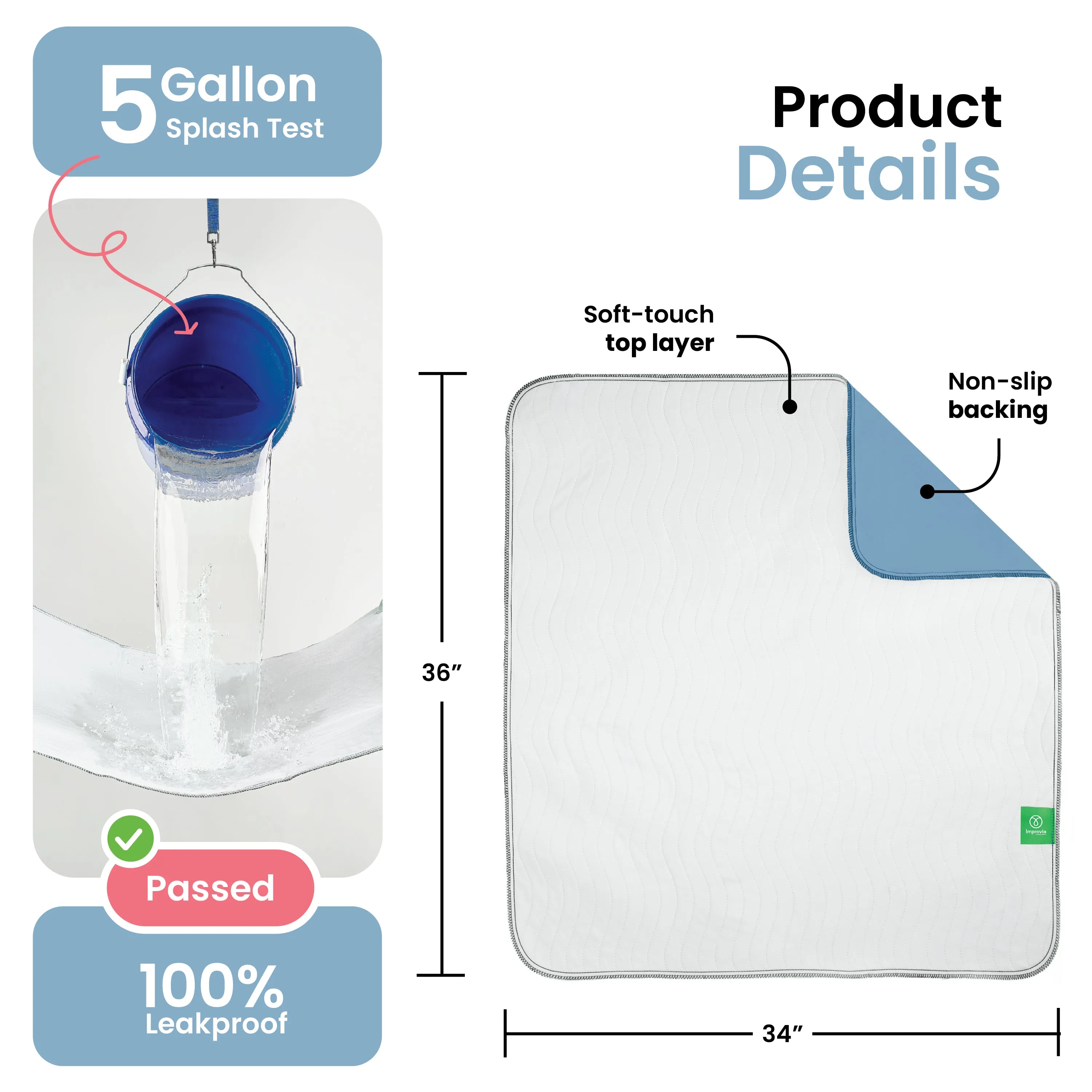 Medium - 34"x36" Washable Underpads
