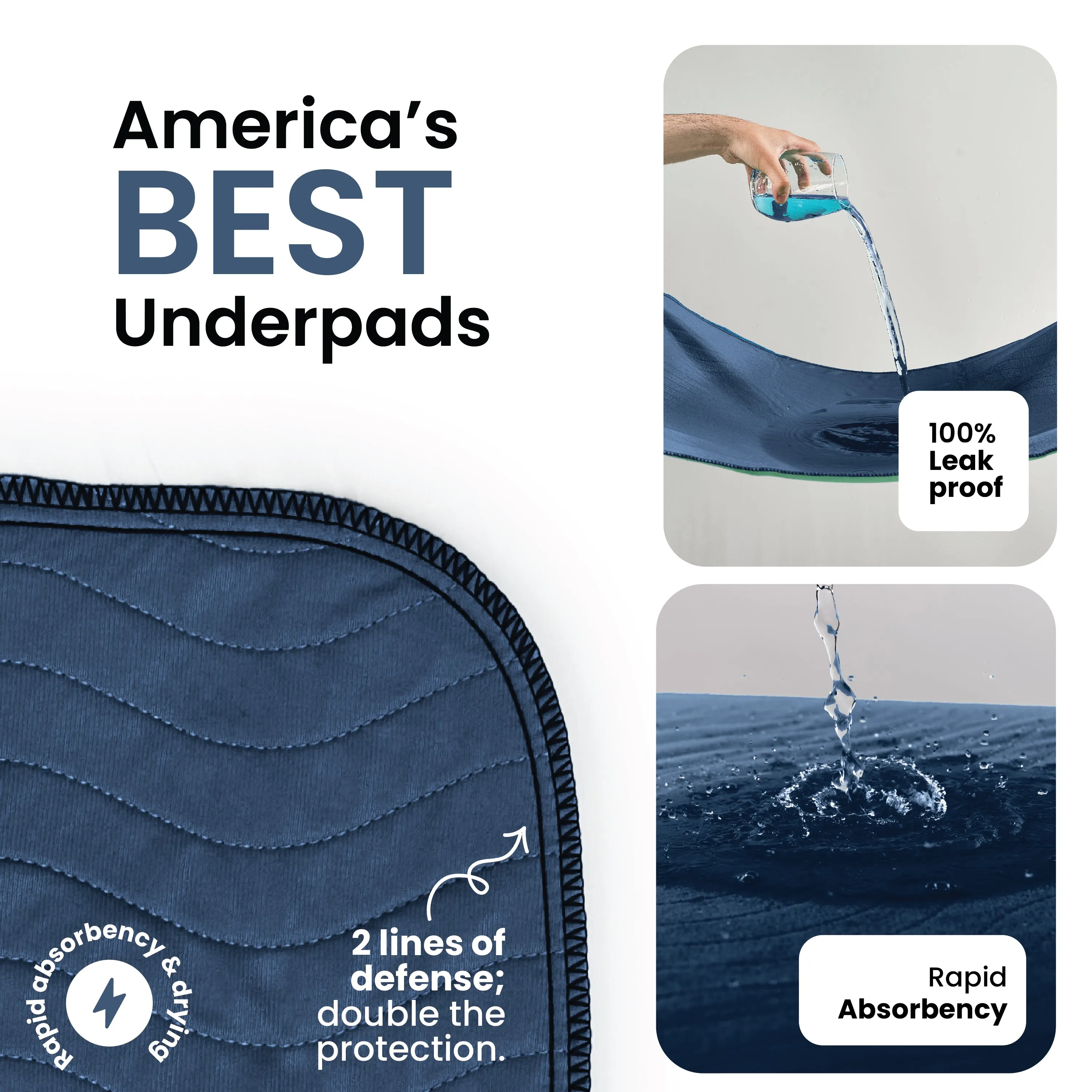 Medium - 34"x36" Washable Underpads