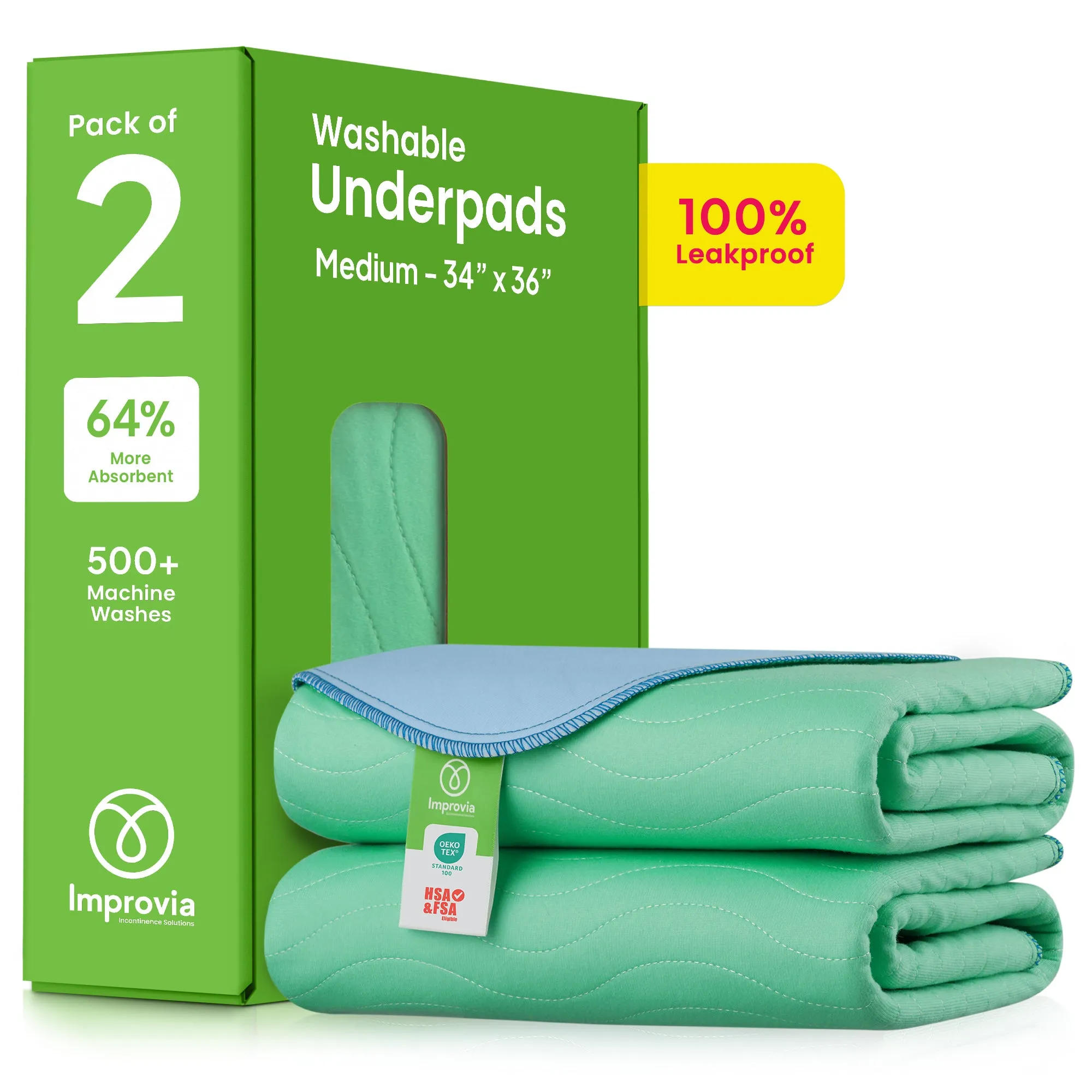 Medium - 34"x36" Washable Underpads