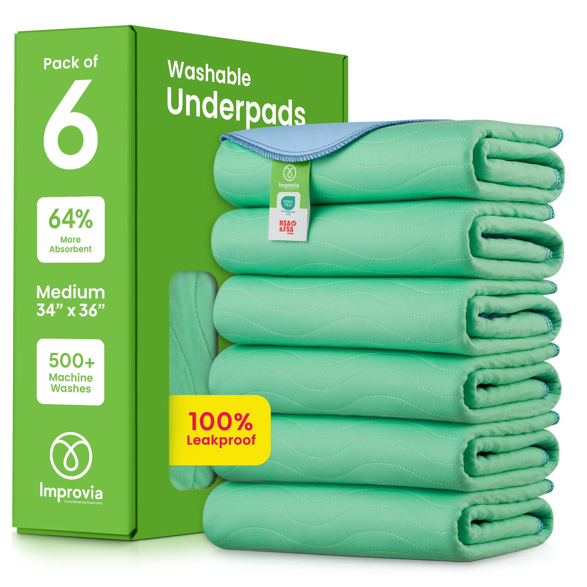 Medium - 34"x36" Washable Underpads