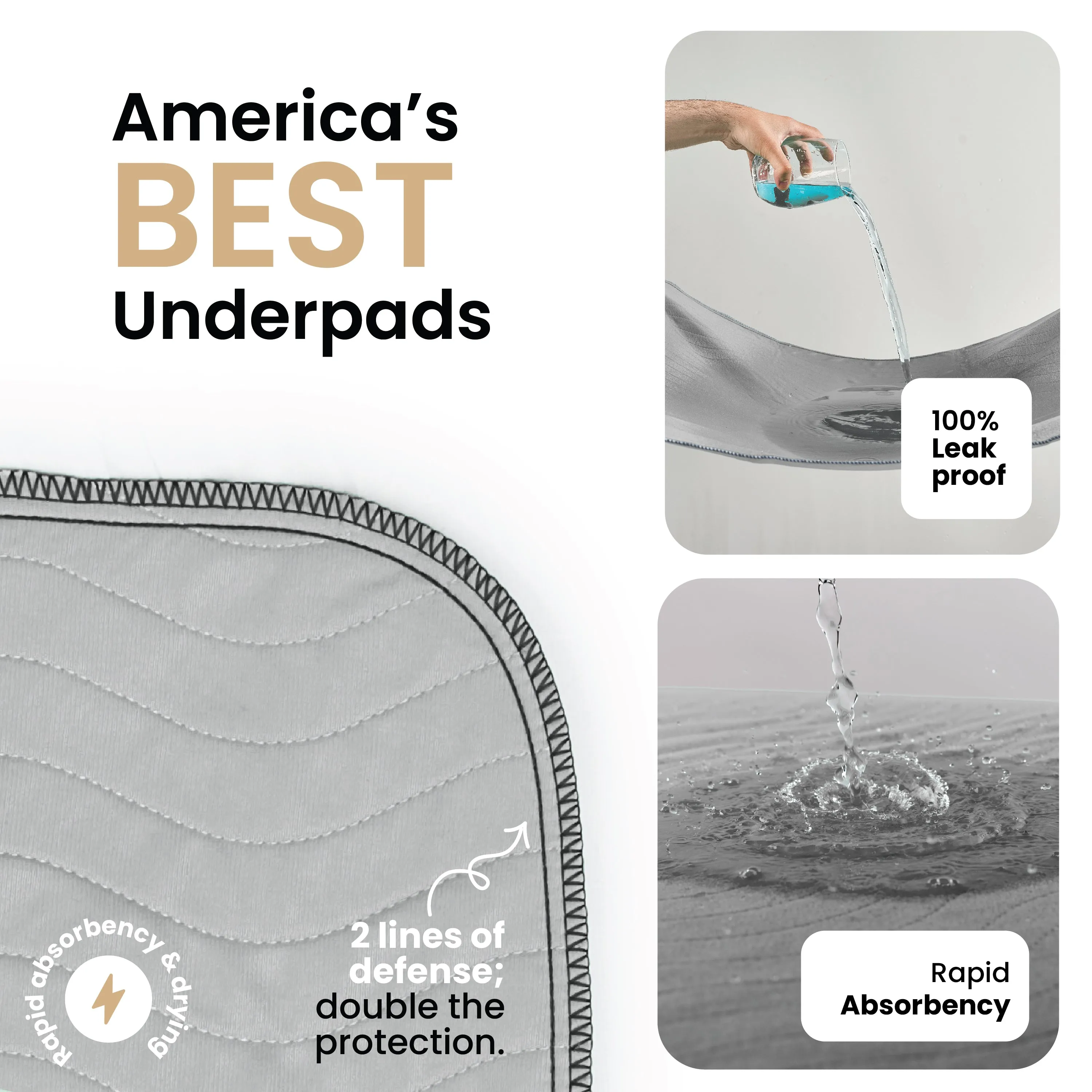 Medium - 34"x36" Washable Underpads
