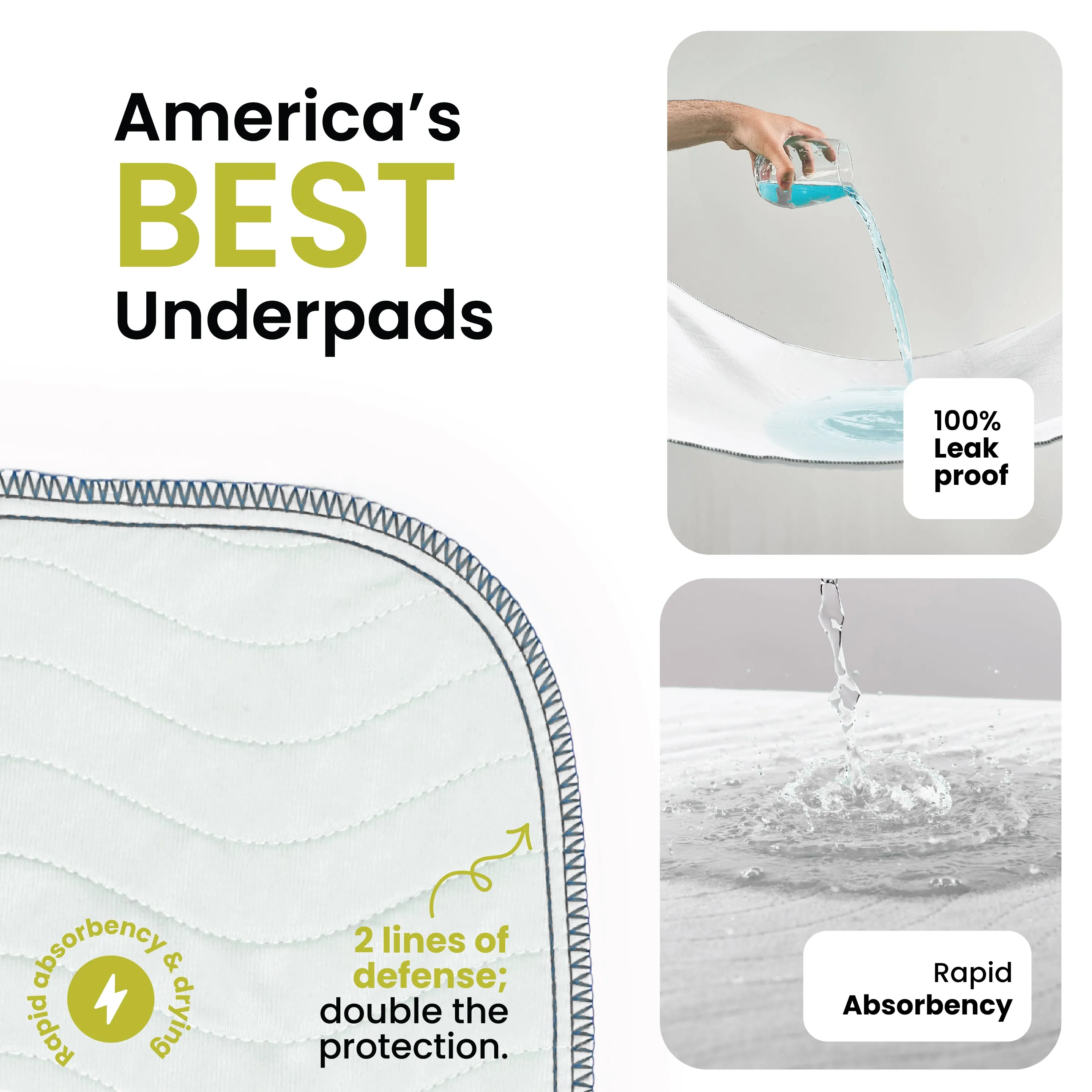 Medium - 34"x36" Washable Underpads