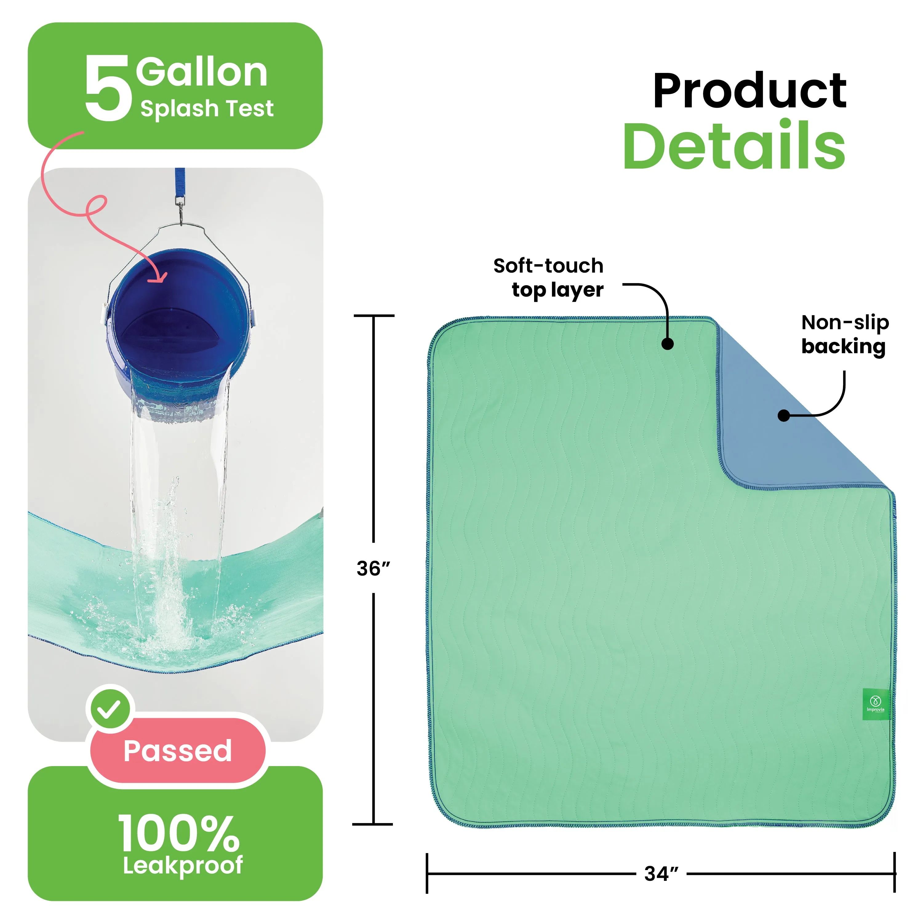 Medium - 34"x36" Washable Underpads