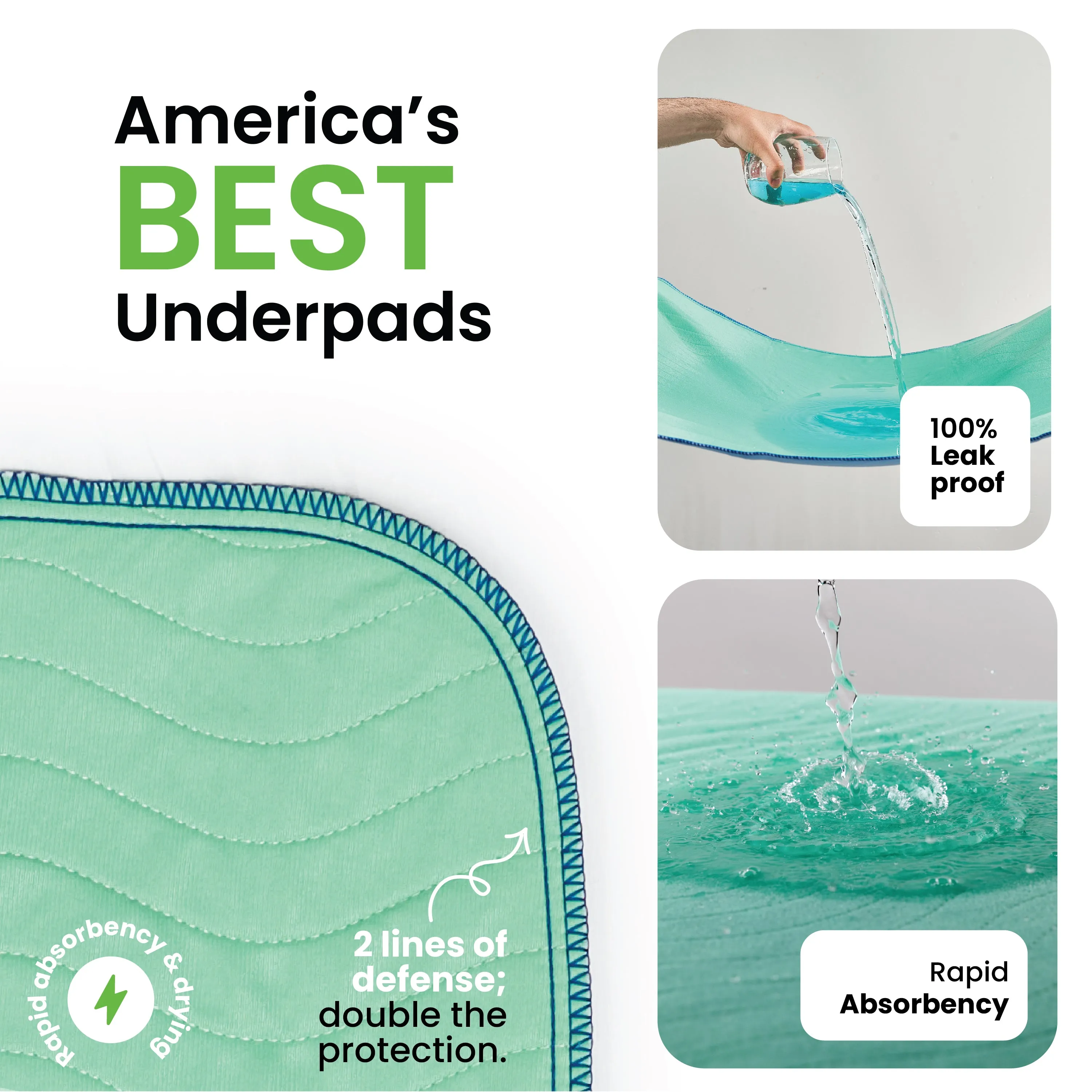 Medium - 34"x36" Washable Underpads